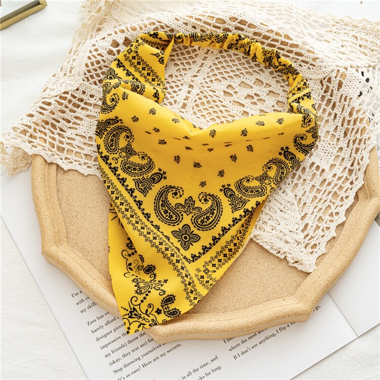 2024 Chiffon Printing Flower Bandana Hair Scarf Headband for Women Vintage Long Ribbon Scrunchie Beach Bandanas Hair Accessories 12