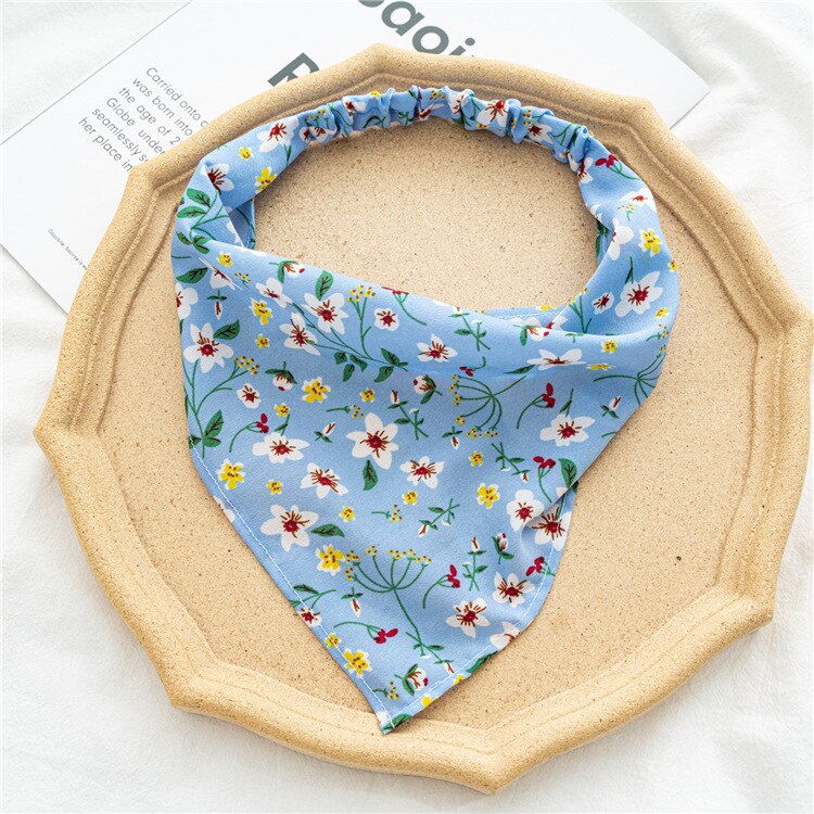2024 Chiffon Printing Flower Bandana Hair Scarf Headband for Women Vintage Long Ribbon Scrunchie Beach Bandanas Hair Accessories 7