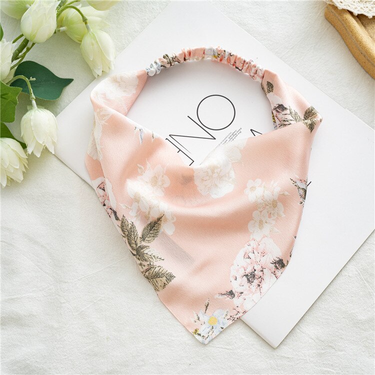 2024 Chiffon Printing Flower Bandana Hair Scarf Headband for Women Vintage Long Ribbon Scrunchie Beach Bandanas Hair Accessories 21