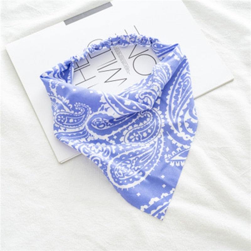 2024 Chiffon Printing Flower Bandana Hair Scarf Headband for Women Vintage Long Ribbon Scrunchie Beach Bandanas Hair Accessories 27