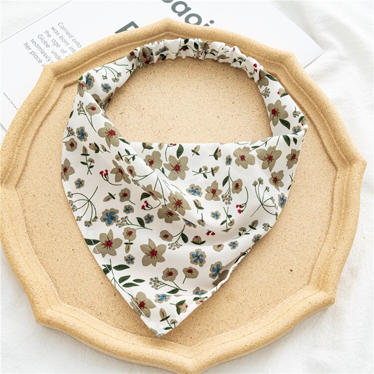2024 Chiffon Printing Flower Bandana Hair Scarf Headband for Women Vintage Long Ribbon Scrunchie Beach Bandanas Hair Accessories 5