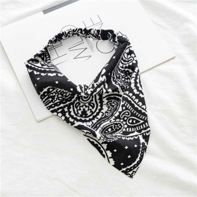 2024 Chiffon Printing Flower Bandana Hair Scarf Headband for Women Vintage Long Ribbon Scrunchie Beach Bandanas Hair Accessories 28