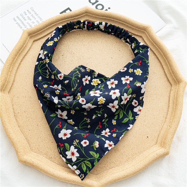 2024 Chiffon Printing Flower Bandana Hair Scarf Headband for Women Vintage Long Ribbon Scrunchie Beach Bandanas Hair Accessories 8