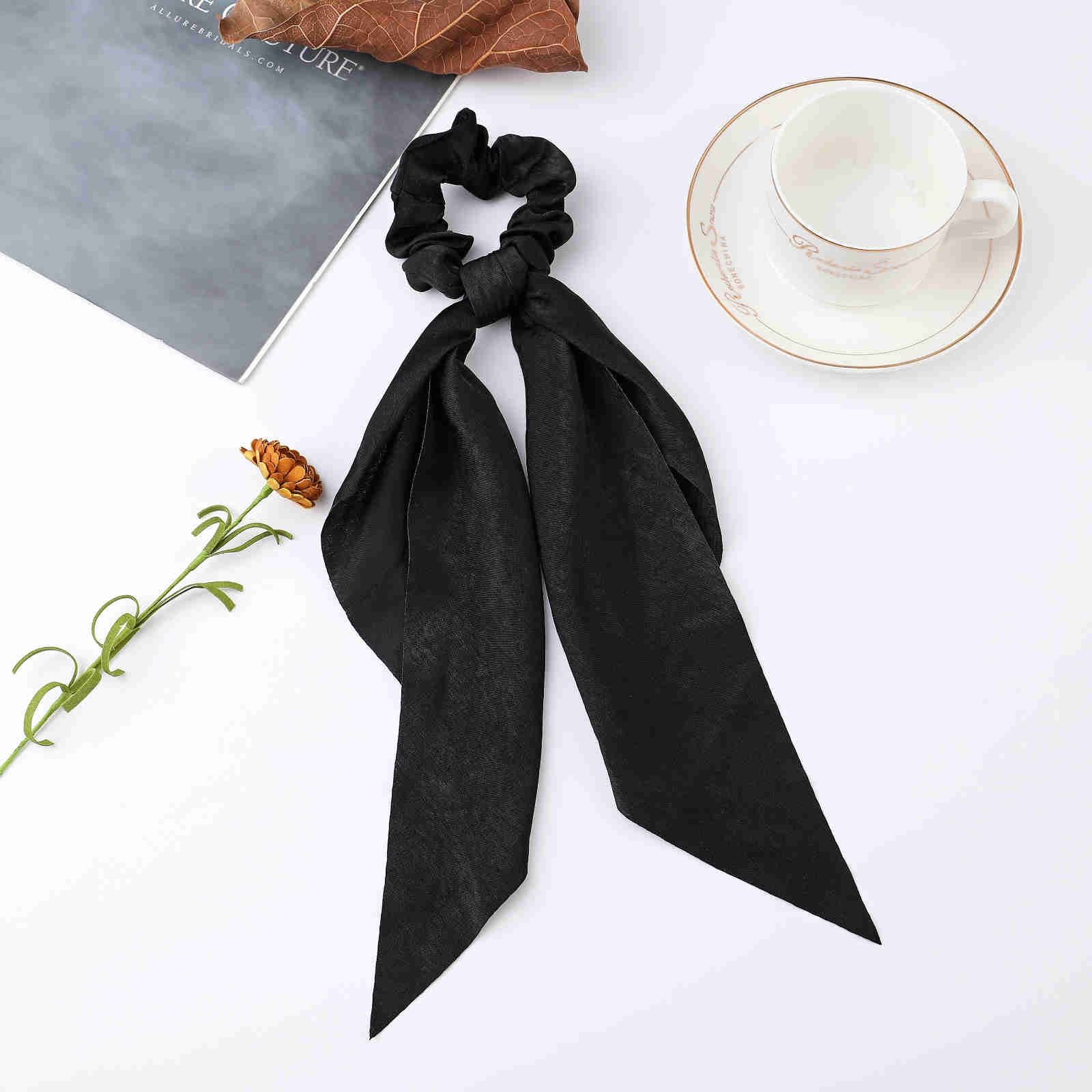 2024 Fashion Print Chiffon Long Ribbon Scrunchies Women Girls Ponytail Scarf Elastic Hair Bands Ties Hair Accessories Wholesale 22