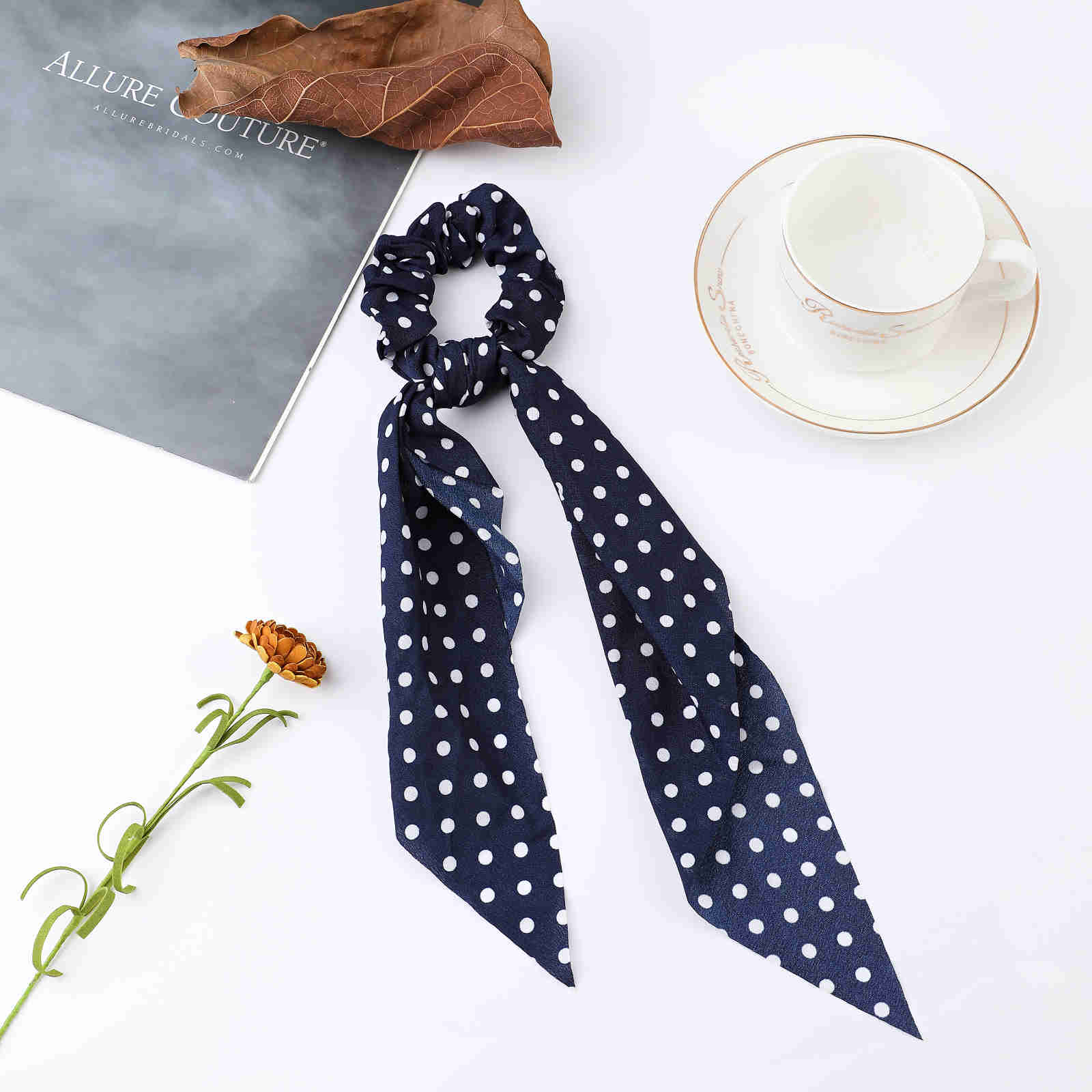 2024 Fashion Print Chiffon Long Ribbon Scrunchies Women Girls Ponytail Scarf Elastic Hair Bands Ties Hair Accessories Wholesale 11