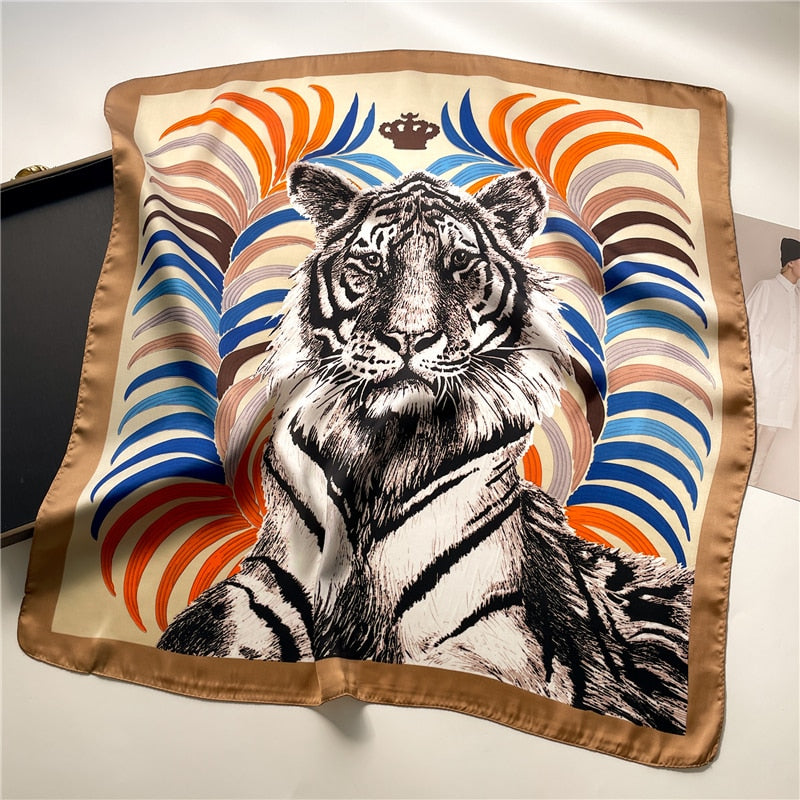 2024 Fashion Wraps Satin Hijab Luxury Square Scarf for Women Hair Bands Ribbon Headband Silk Shawl Neckerchief Female Bandana FJ658-2