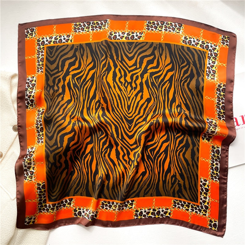 2024 Fashion Wraps Satin Hijab Luxury Square Scarf for Women Hair Bands Ribbon Headband Silk Shawl Neckerchief Female Bandana FJ648-1