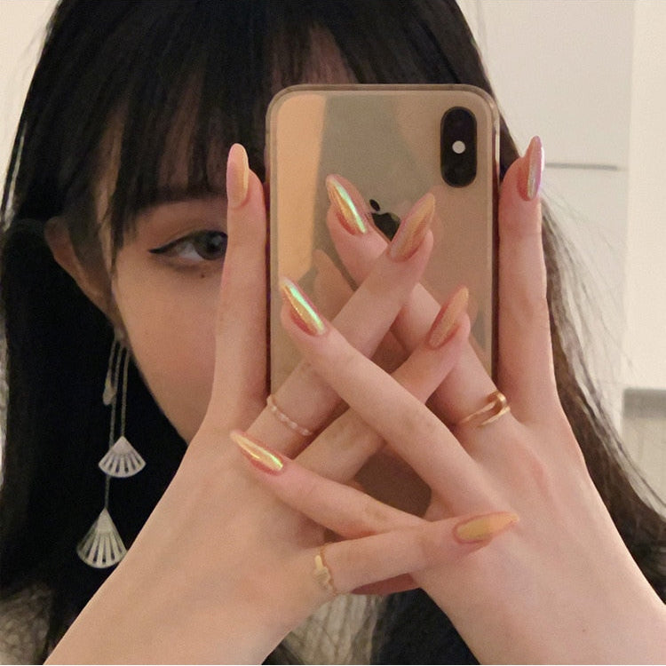 2024 Gradient Fake Nails Press on Nail Diamond Cross Art Long Tips False Forms with Glue Stick Stickers Reusable Set JP1141-Z2-B5