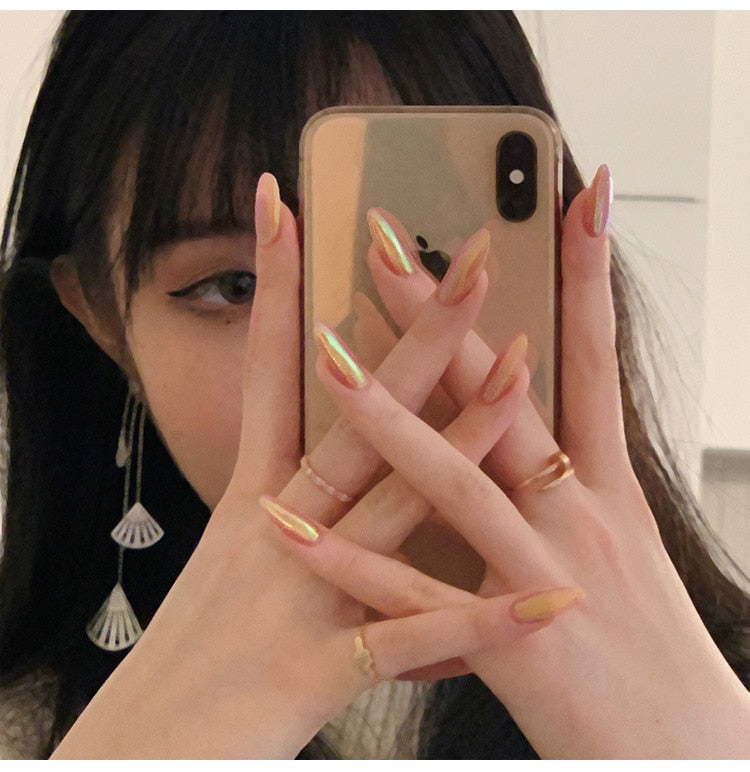 2024 Gradient Fake Nails Press on Nail Diamond Cross Art Long Tips False Forms with Glue Stick Stickers Reusable Set JP1141-Z2-B5