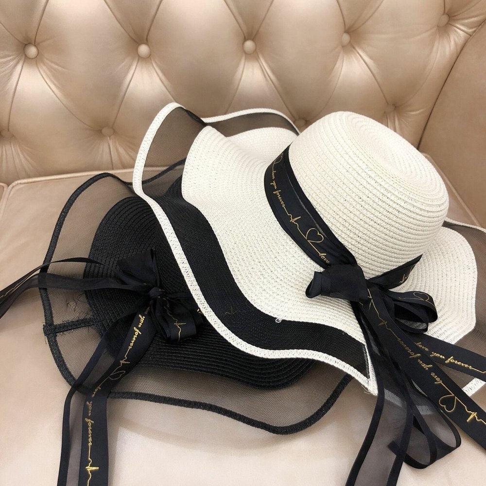 2024 NEW Women`s White Foldable Straw Sun Visor with Wide Brim Ideal for Outdoor Activities and Beach Picnics