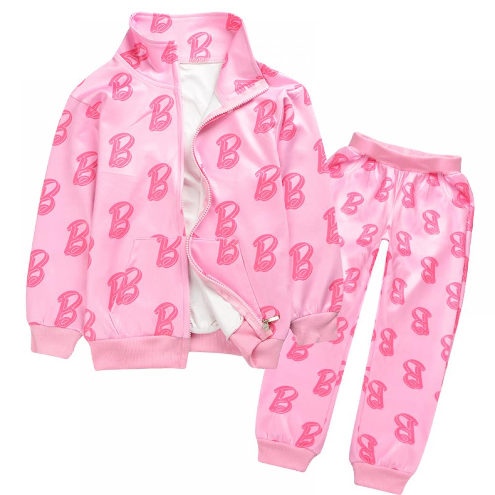 2024 New Barbie Children 2Pcs Jacket Pants Suits Anime Fashion Autumn Boys Girls Kids Zipper Long Sleeve Coat Sports Trousers AMAIO