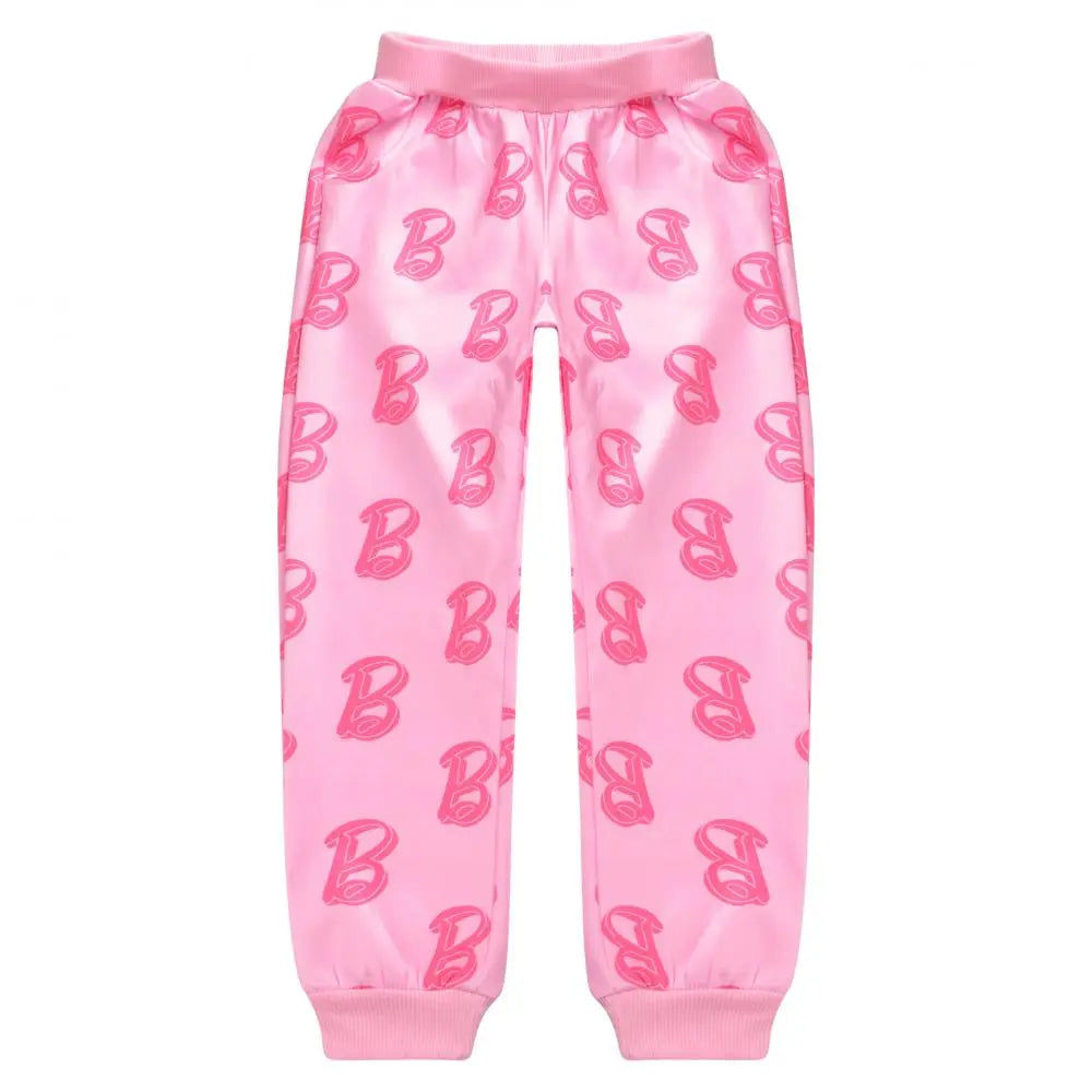 2024 New Barbie Children 2Pcs Jacket Pants Suits Anime Fashion Autumn Boys Girls Kids Zipper Long Sleeve Coat Sports Trousers