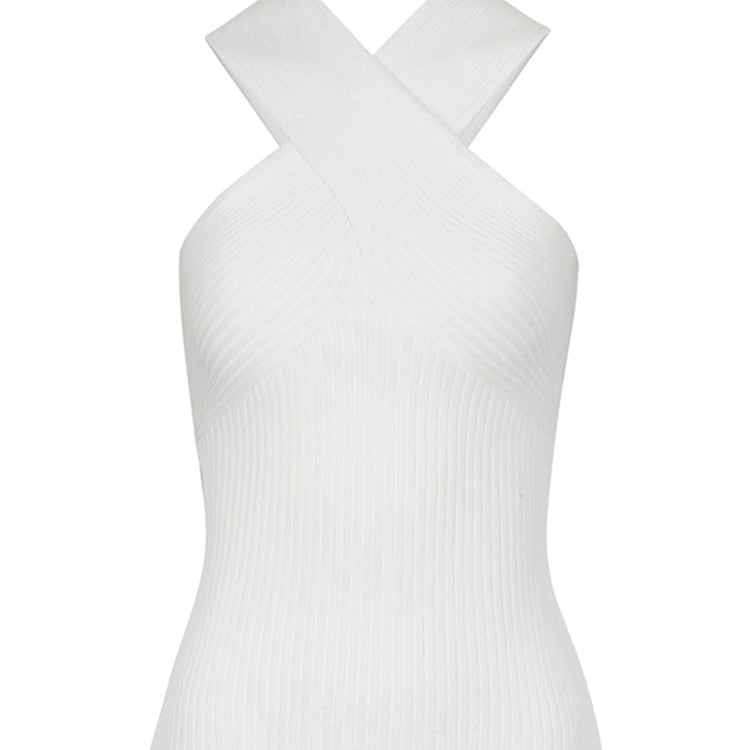 2024 New Fashion Women Summer Solid Vest Sleeveless Shirt Muje Knitted Tops Casual Blouses Y2K Crop Cami Top White