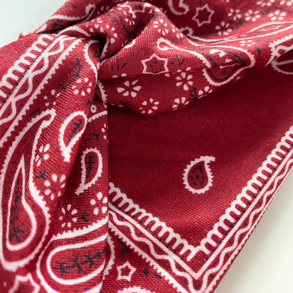 2024 New Headband Woman Bohemian Wide Cotton Stretch Bandana Girls Festival Flower Print Hair Accessories Summer Accessories