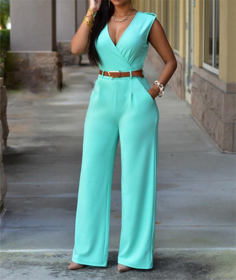 2024 Newly Women Jumpsuit Lady Sleeveless Romper Female jumpsuit Bodysuit Bodycon Party Streetwear Outfit Clothes Party Playsuit Sky Blue