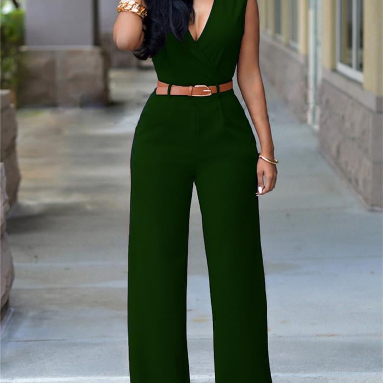 2024 Newly Women Jumpsuit Lady Sleeveless Romper Female jumpsuit Bodysuit Bodycon Party Streetwear Outfit Clothes Party Playsuit Army Green