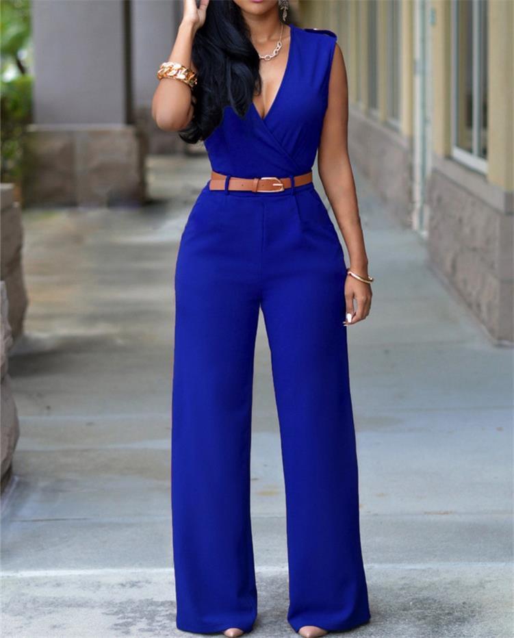 2024 Newly Women Jumpsuit Lady Sleeveless Romper Female jumpsuit Bodysuit Bodycon Party Streetwear Outfit Clothes Party Playsuit Blue