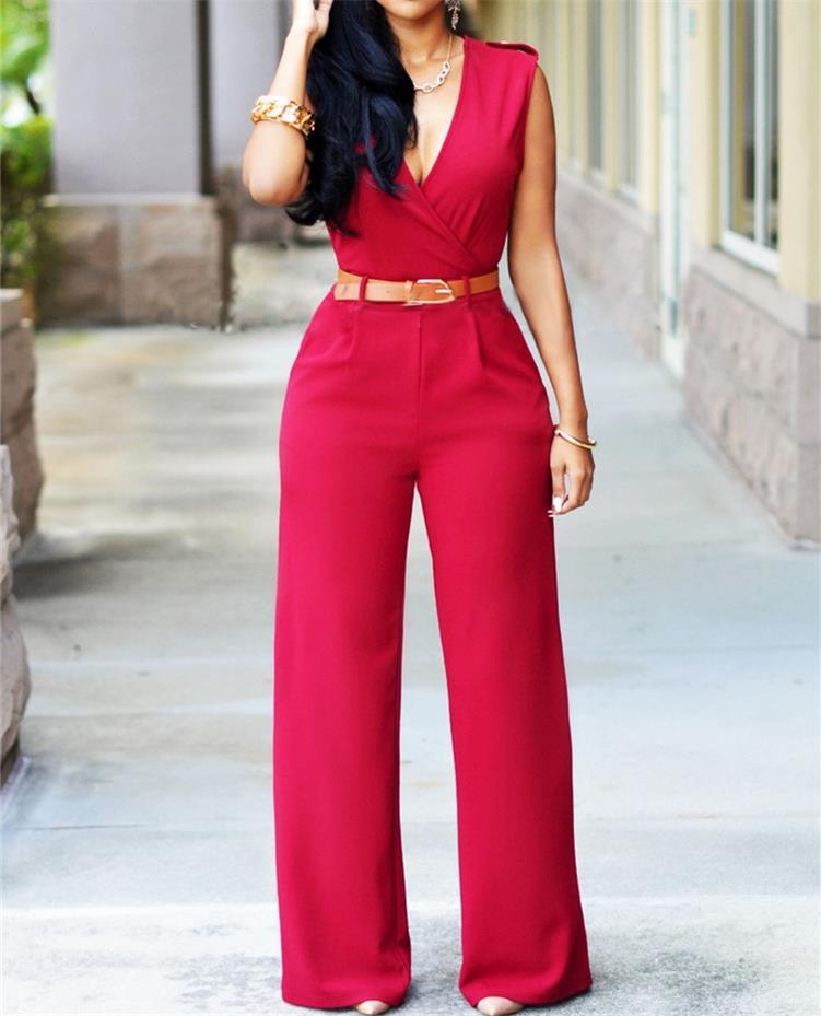 2024 Newly Women Jumpsuit Lady Sleeveless Romper Female jumpsuit Bodysuit Bodycon Party Streetwear Outfit Clothes Party Playsuit Red