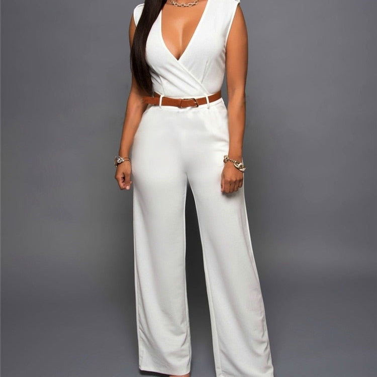 2024 Newly Women Jumpsuit Lady Sleeveless Romper Female jumpsuit Bodysuit Bodycon Party Streetwear Outfit Clothes Party Playsuit White