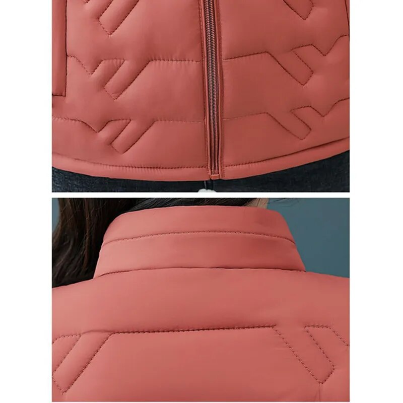 2024 Nnew Autumn Winterr Parkas Warm Down Cotton Jacket Female Slim Thin Coat Women Middle-Aged Mom Short Padded Clothing G3083