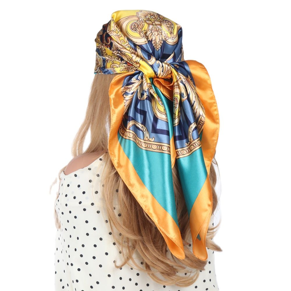 2024 Silk Scarves Luxury Brand Spring Summer Women Head/Hair Scarf 90X90cm Fashion Hijab Bandana Cheveux Foulard Femme