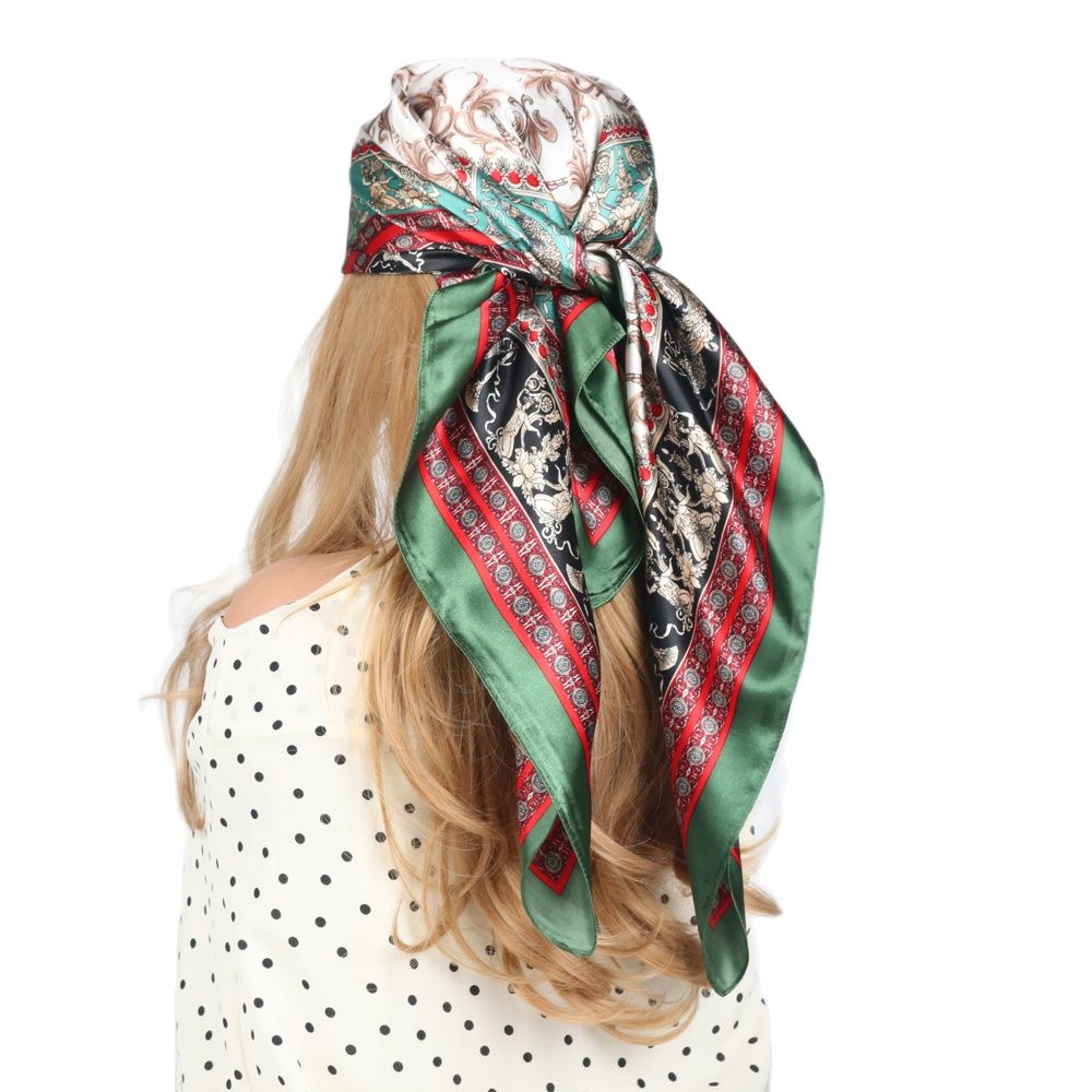 2024 Silk Scarves Luxury Brand Spring Summer Women Head/Hair Scarf 90X90cm Fashion Hijab Bandana Cheveux Foulard Femme