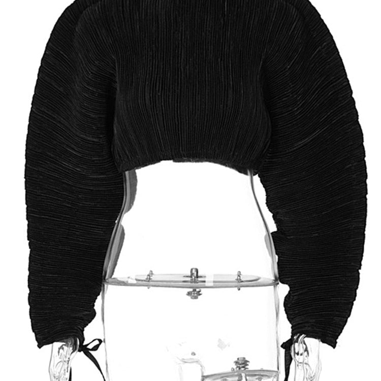 2024 Spring Loose Soild Crop Tops For Women Long Sleeve Fashion Sweatshirts Female Sexy Black Green Casual T Shirts Sweatshirts