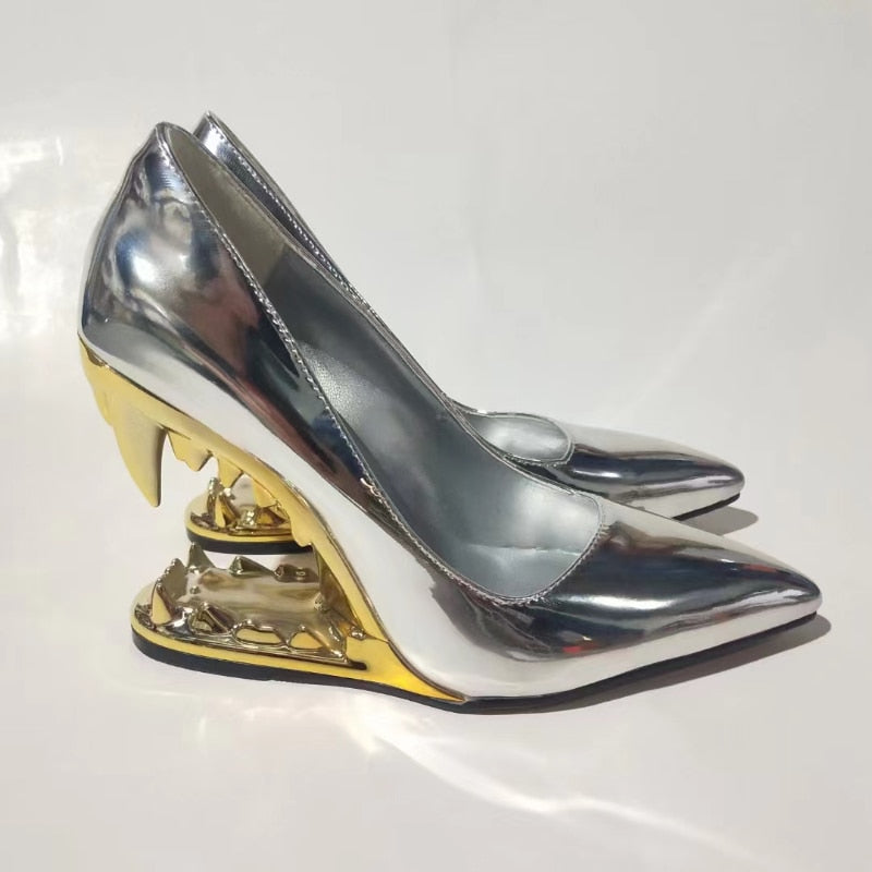 2024 Spring New Women Teeth High Heel Luxury Elastic Ankle Boots Brand Fashion Pointed Toe Elegant Sock Shoes Party Banquet 43