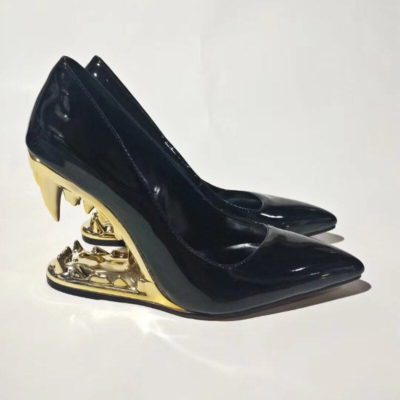 2024 Spring New Women Teeth High Heel Luxury Elastic Ankle Boots Brand Fashion Pointed Toe Elegant Sock Shoes Party Banquet 43