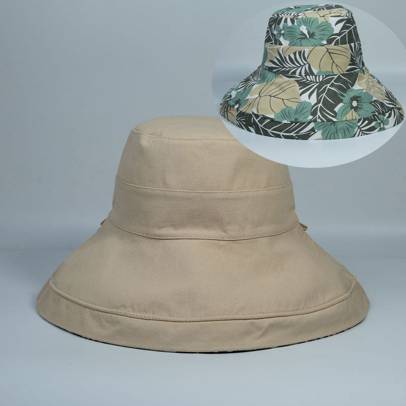 2024 Spring Summer Print Reversible Sun Beach Hat Woman Girl Outdoor Travel Vacation Fisherman Cap Wide Brim 12.5cm Visor Hat C show Head Girth 56-58cm