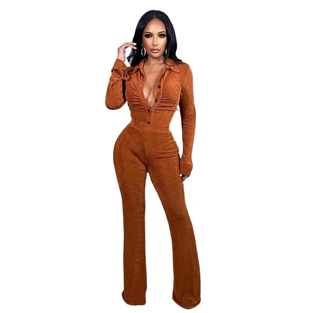 2024 Spring Women Casual Solid Velvet Sets Elegant Long Sleeve Top Pant Suits Female Two Piece Trouser Sets Fashion Tracksuit