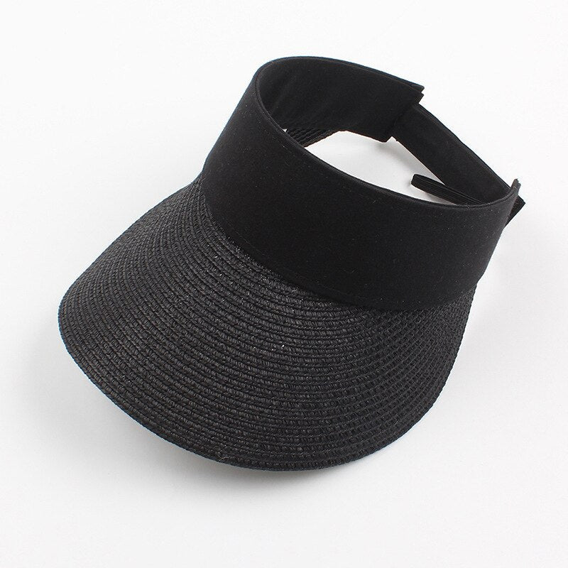 2024 Summer Empty Top Sun Hat - Female Outdoor Visor Cap Casual Shade Hat Straw Wide Large Brim Beach Sunhat Lady Style 5