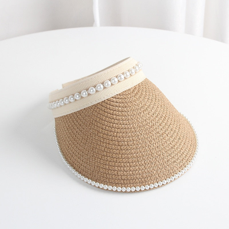 2024 Summer Empty Top Sun Hat - Female Outdoor Visor Cap Casual Shade Hat Straw Wide Large Brim Beach Sunhat Lady Style 16