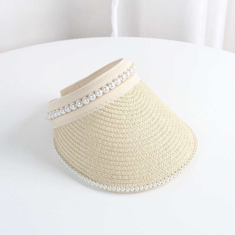 2024 Summer Empty Top Sun Hat - Female Outdoor Visor Cap Casual Shade Hat Straw Wide Large Brim Beach Sunhat Lady Style 17