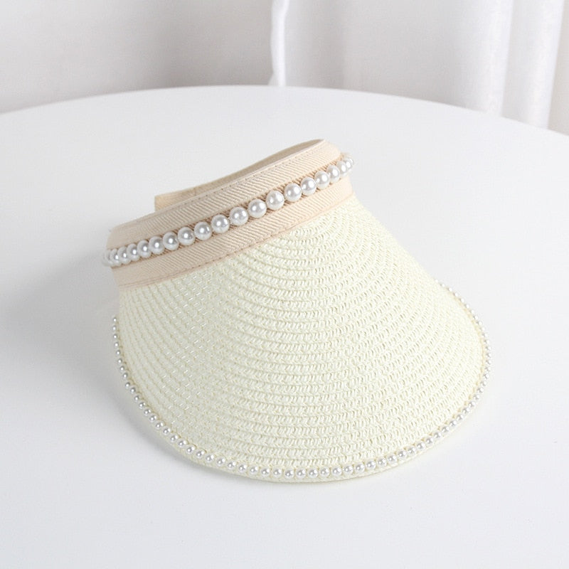 2024 Summer Empty Top Sun Hat - Female Outdoor Visor Cap Casual Shade Hat Straw Wide Large Brim Beach Sunhat Lady Style 18