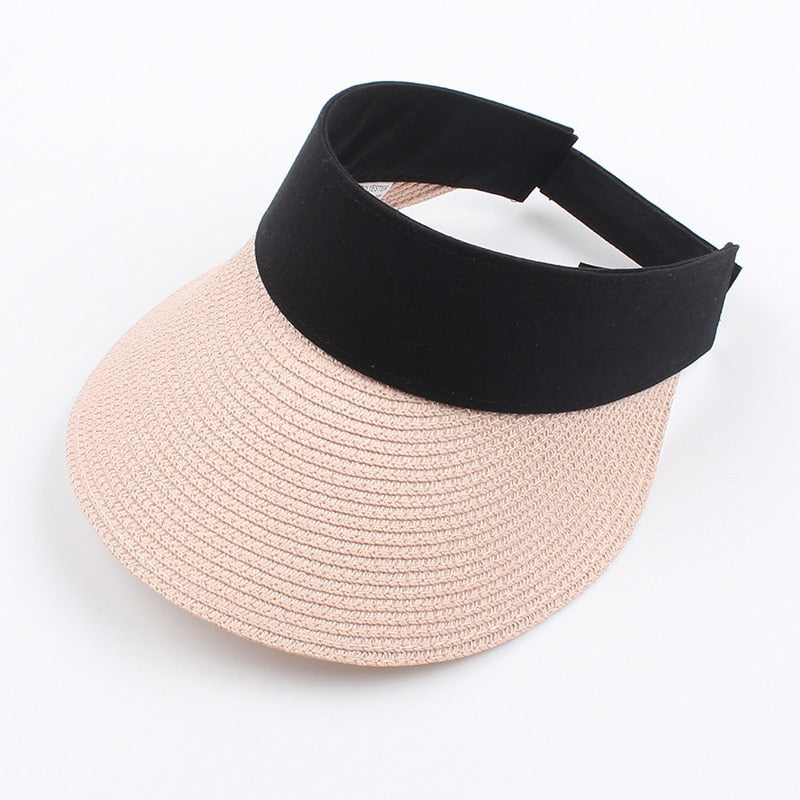 2024 Summer Empty Top Sun Hat - Female Outdoor Visor Cap Casual Shade Hat Straw Wide Large Brim Beach Sunhat Lady Style 10
