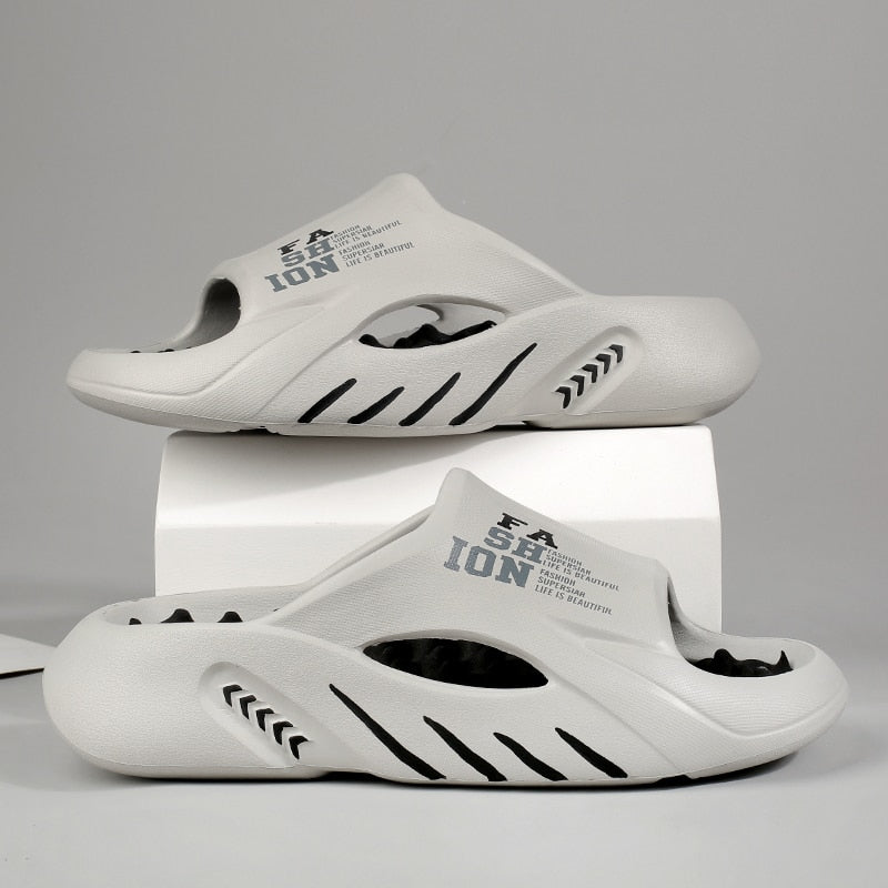 2024 Summer Men Massage Slippers Sides Indoor Outdoor Sandals Beach Casual Shoes Soft Sole Slides Men Flip-flops Men&#39;s Sandals AMAIO