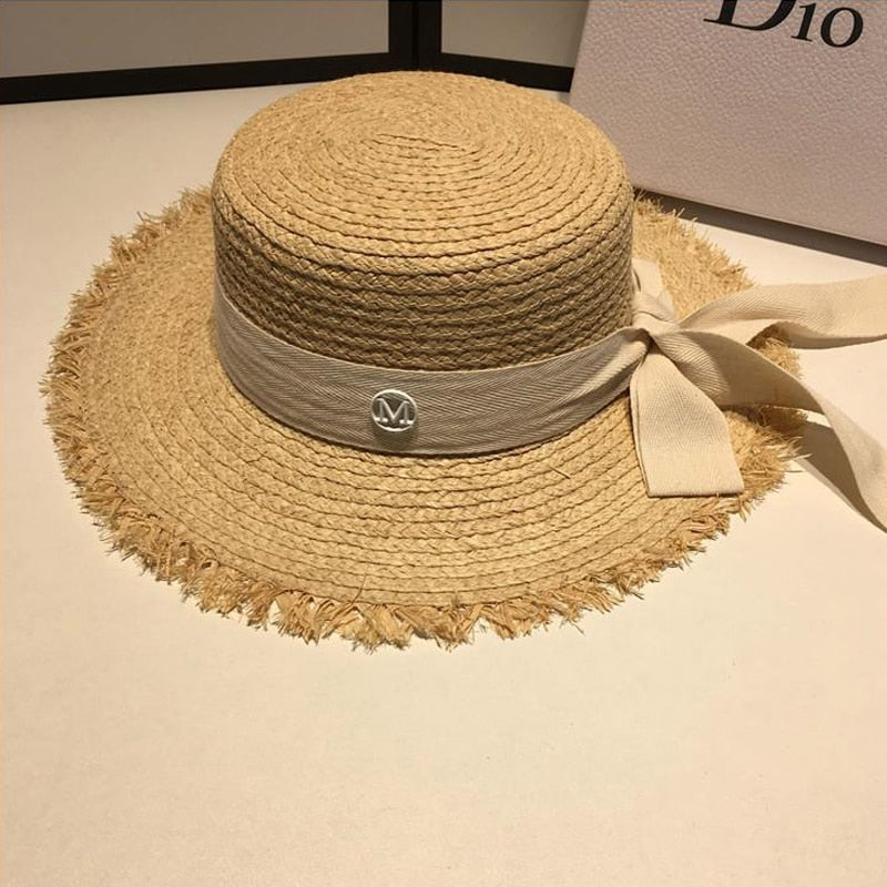 Summer Natural Raffia Straw Hat Large Wide Brim Sun Hats for Women Panama Ladies UPF Travel Holiday Beige Beach Floppy Hat like picture 14