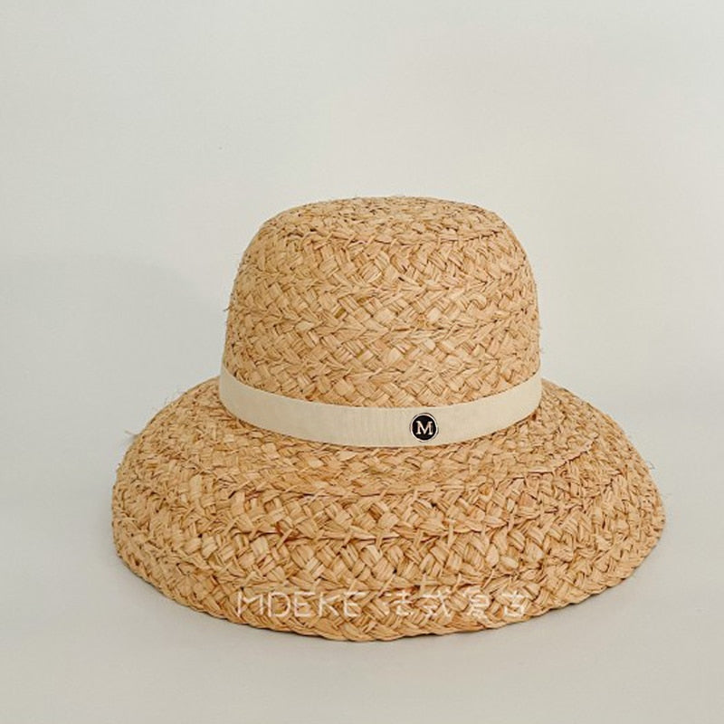 Summer Natural Raffia Straw Hat Large Wide Brim Sun Hats for Women Panama Ladies UPF Travel Holiday Beige Beach Floppy Hat like picture 17