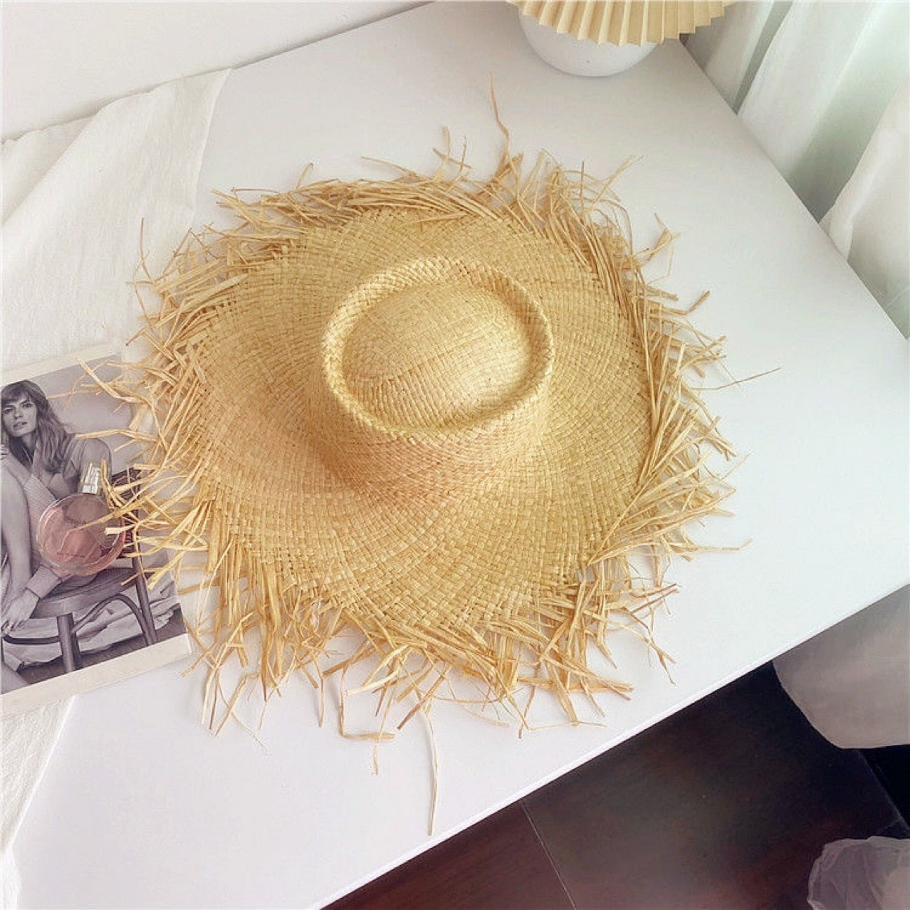 Summer Natural Raffia Straw Hat Large Wide Brim Sun Hats for Women Panama Ladies UPF Travel Holiday Beige Beach Floppy Hat like picture 1