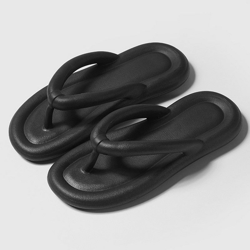 2024 Summer Slippers Men Flip Flops Beach Sandals Non-slip Casual Flat Shoes Slippers Indoor House Shoes for Men Outdoor Slides Black 1