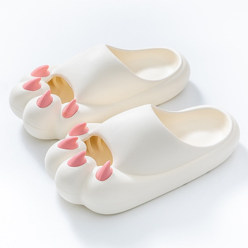2024 Summer Women Eva Cloud Slippers Femme Cute Cat Claw Sense Indoor Home House Sandals Chinelo Nuvem Slides White