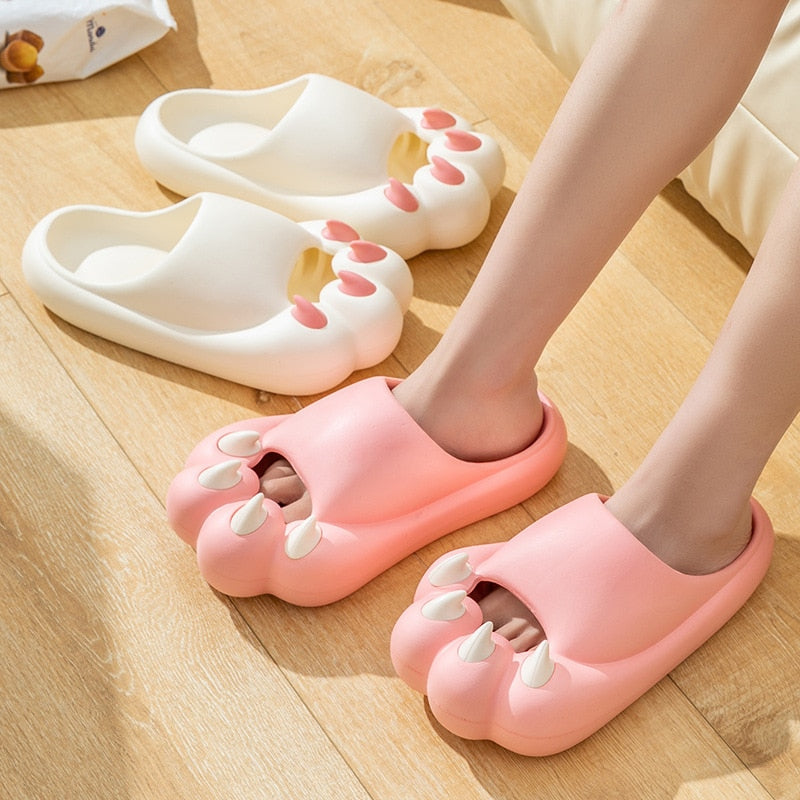 2024 Summer Women Eva Cloud Slippers Femme Cute Cat Claw Sense Indoor Home House Sandals Chinelo Nuvem Slides AMAIO