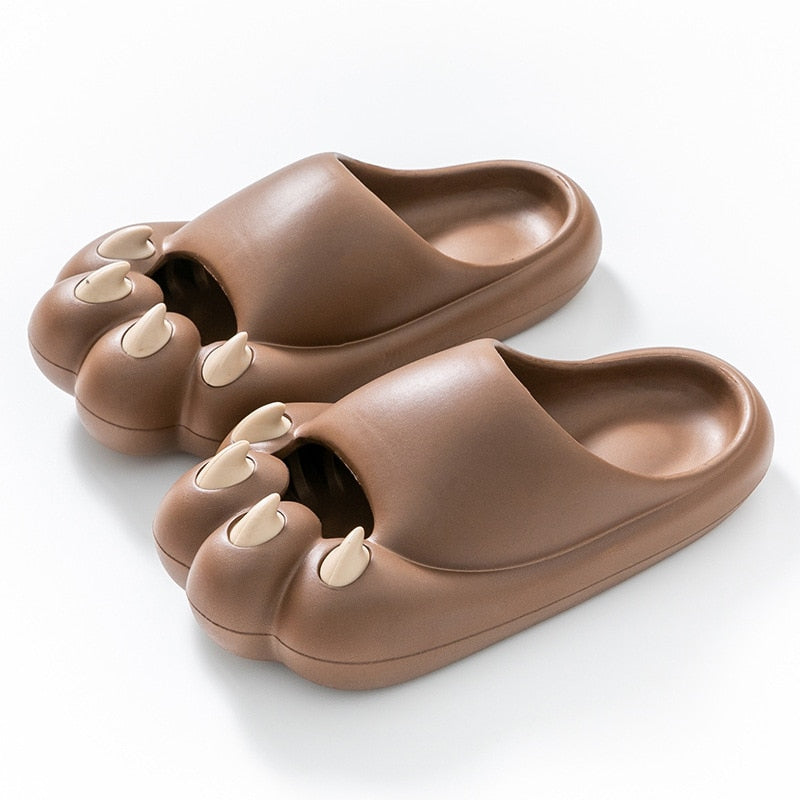 2024 Summer Women Eva Cloud Slippers Femme Cute Cat Claw Sense Indoor Home House Sandals Chinelo Nuvem Slides Brown