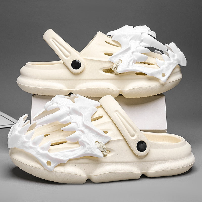 2024 Summer Women Men Sandals Light EVA Men's Casual Shoes Hole Shoes Clogs Lovers Home Garden Outdoor Male Beach Flat Slippers Beige