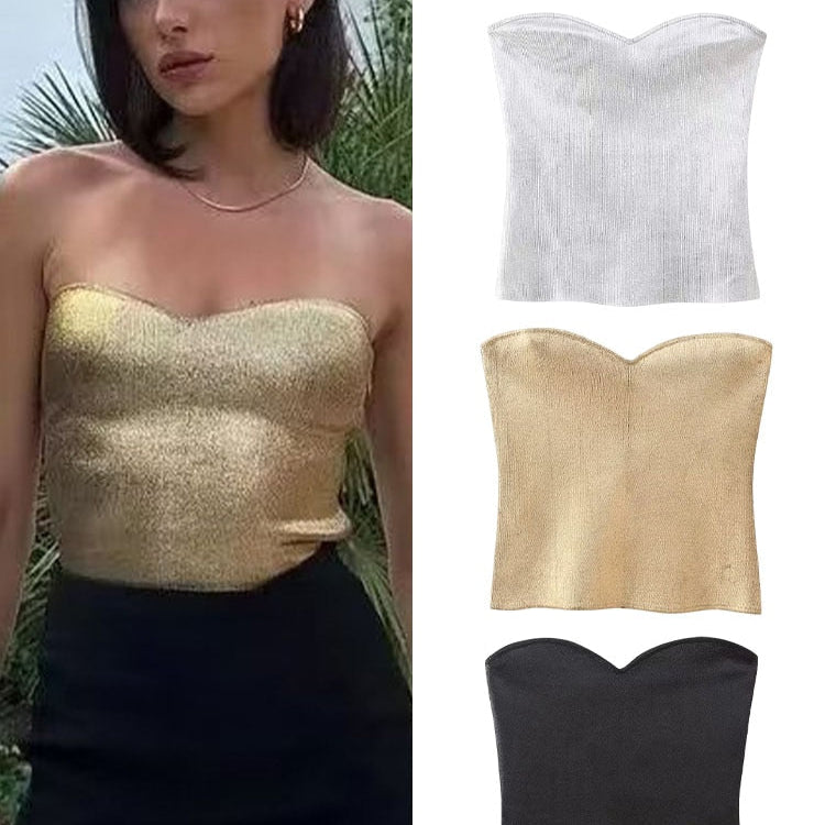 2024 Summer Women New Fashion Solid Backless Zipper Sexy Tank Tops Woman Sleeveless Female Chic Corset Camis Streetwear