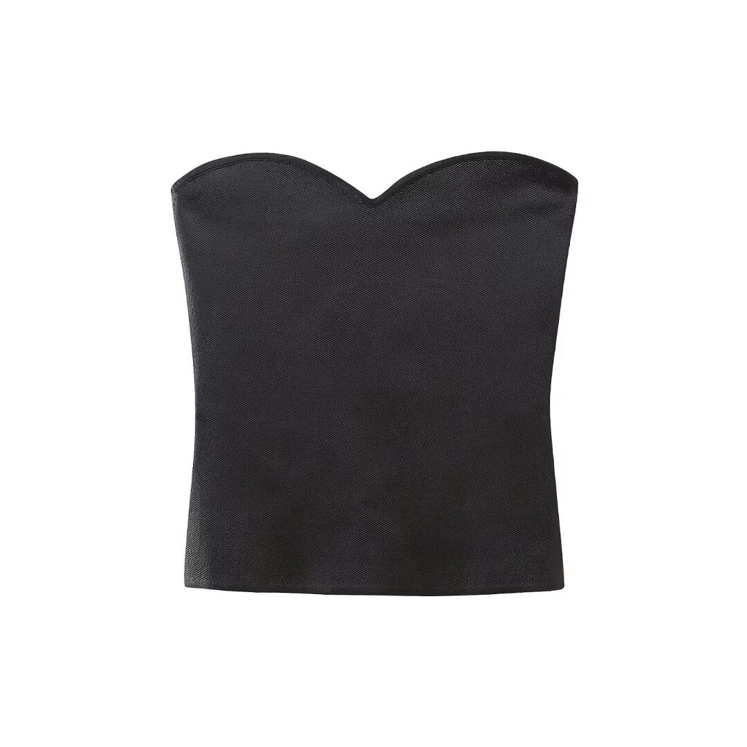 2024 Summer Women New Fashion Solid Backless Zipper Sexy Tank Tops Woman Sleeveless Female Chic Corset Camis Streetwear black