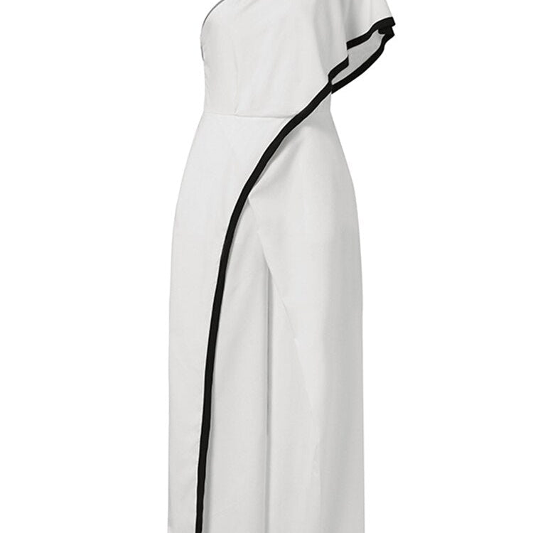 2024 VONDA Women's Summer Rompers Elegant Office Formal Jumpsuits Casual Solid One Shoulder Sexy Loose Party Overalls Oversized