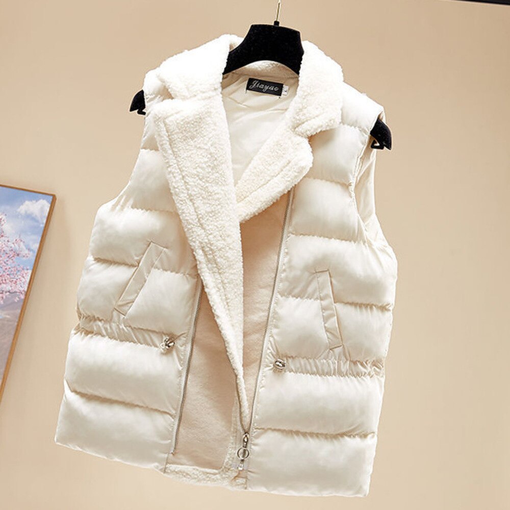2024 Winter Warm 3 Piece Set For Women Outfits Ladies Knitted Sweater +Lamb Wool Vest+ Wide Leg Twist Pants Set Womens Clothing White Vest