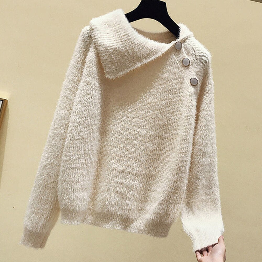 2024 Winter Warm 3 Piece Set For Women Outfits Ladies Knitted Sweater +Lamb Wool Vest+ Wide Leg Twist Pants Set Womens Clothing Sweater 1